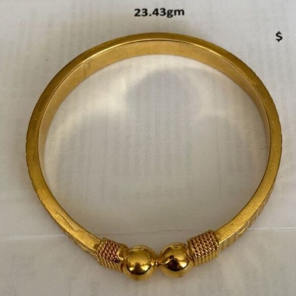 18K Gold Solid Bangle Bracelet 23.43gm - Picture 4 of 9